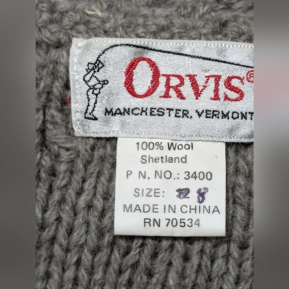 Orvis 100% Shetland wool Cardigan floral design - Picture 6 of 10